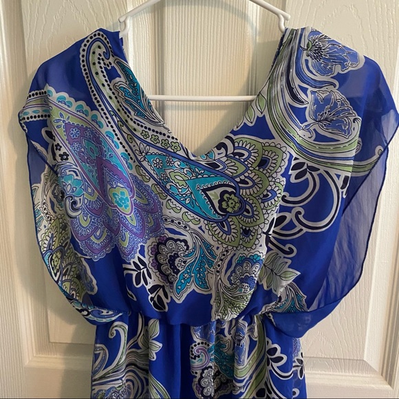 🌺 2 for $23 🌺 Sweet Storm Royal Blue Paisley Print Dress - Picture 7 of 9